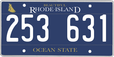 RI license plate 253631