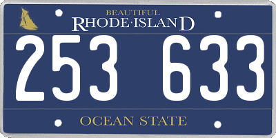 RI license plate 253633