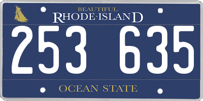 RI license plate 253635