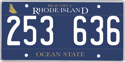 RI license plate 253636