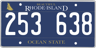 RI license plate 253638