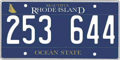 RI license plate 253644