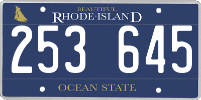 RI license plate 253645