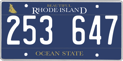 RI license plate 253647