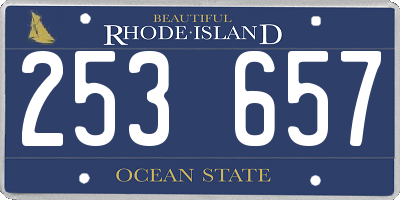 RI license plate 253657