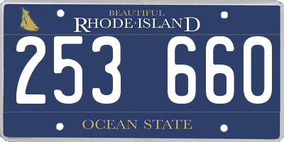 RI license plate 253660