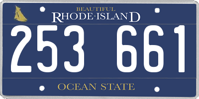 RI license plate 253661