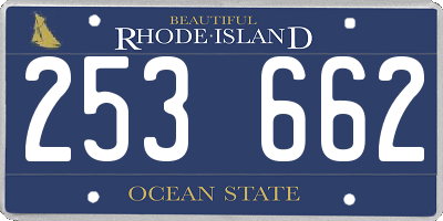 RI license plate 253662