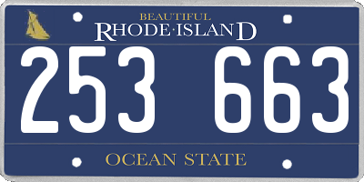 RI license plate 253663