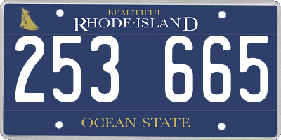 RI license plate 253665