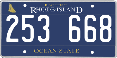 RI license plate 253668