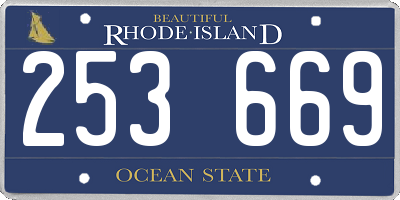 RI license plate 253669
