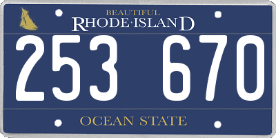 RI license plate 253670