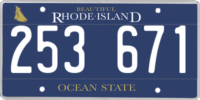 RI license plate 253671