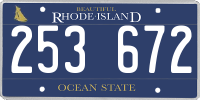 RI license plate 253672