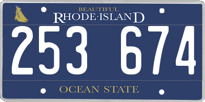 RI license plate 253674