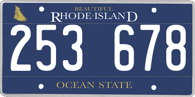RI license plate 253678