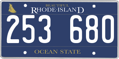 RI license plate 253680