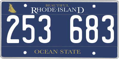 RI license plate 253683