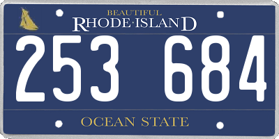 RI license plate 253684