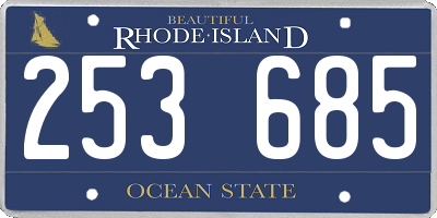 RI license plate 253685