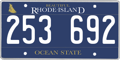 RI license plate 253692