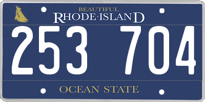 RI license plate 253704