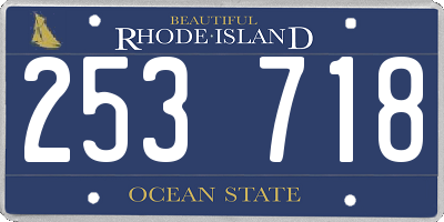 RI license plate 253718