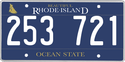 RI license plate 253721
