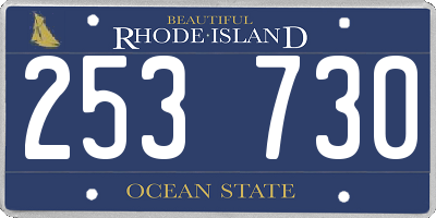 RI license plate 253730
