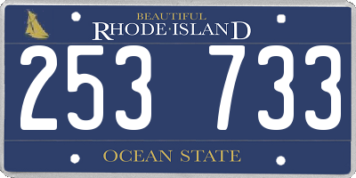RI license plate 253733