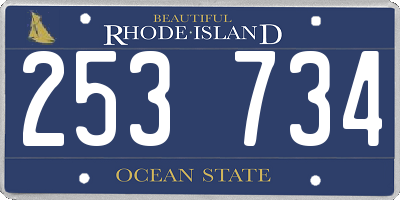 RI license plate 253734