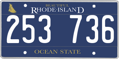RI license plate 253736