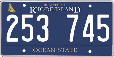 RI license plate 253745