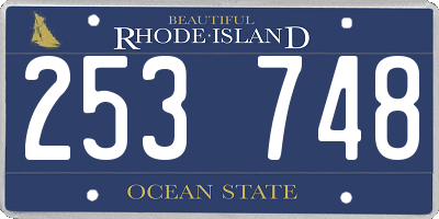 RI license plate 253748