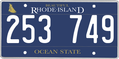 RI license plate 253749