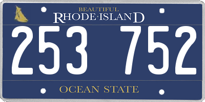 RI license plate 253752