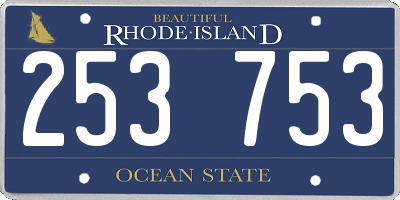 RI license plate 253753