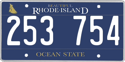 RI license plate 253754