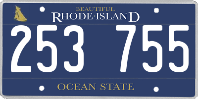RI license plate 253755
