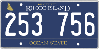 RI license plate 253756