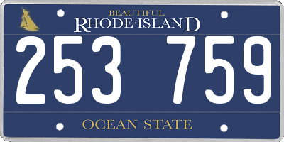 RI license plate 253759