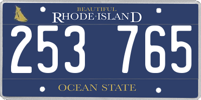 RI license plate 253765