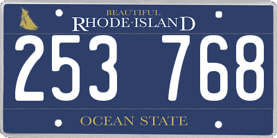 RI license plate 253768