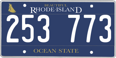 RI license plate 253773