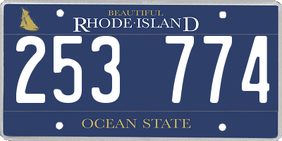 RI license plate 253774