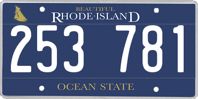RI license plate 253781