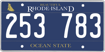RI license plate 253783