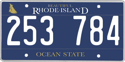 RI license plate 253784