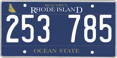 RI license plate 253785